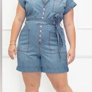 ELOQUII | Button Up denim romper short sleeved | Size 18 | Never worn
